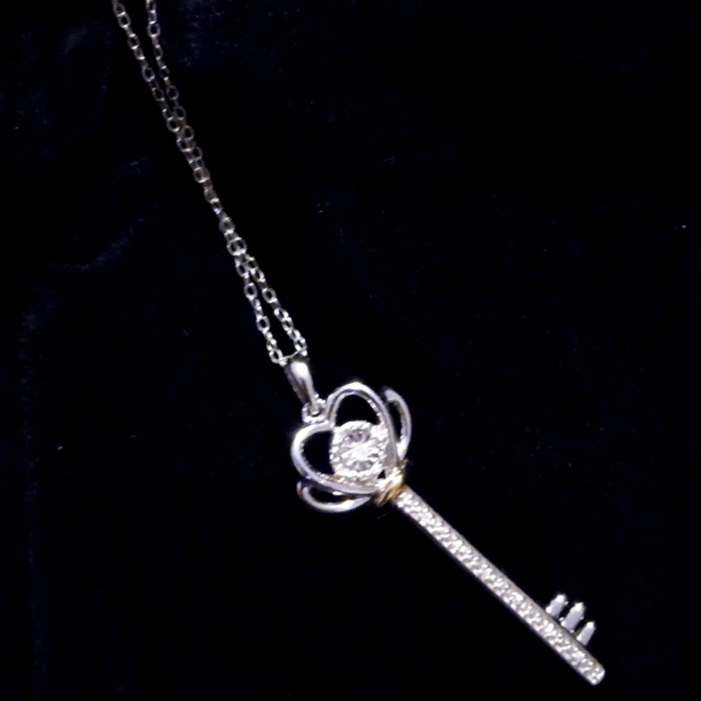Diamond key pendant